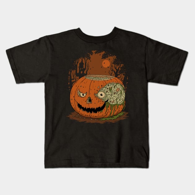 Rotting Pumpkin Kids T-Shirt by pigboom